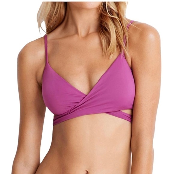 Seafolly Wrap Front Bralette in Berry NWT - Picture 1 of 5